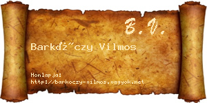 Barkóczy Vilmos névjegykártya