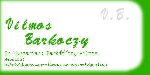 vilmos barkoczy business card